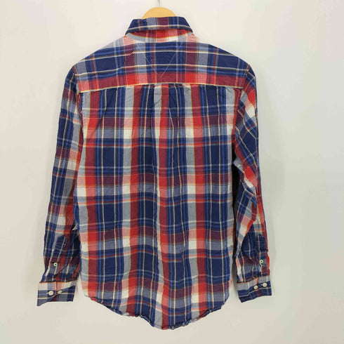 トミーヒルフィガー TOMMY HILFIGER ロゴ刺繍 チェック柄 ボタンダウン L/S シャツ メンズ import:XS