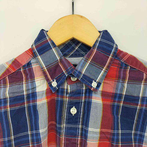 トミーヒルフィガー TOMMY HILFIGER ロゴ刺繍 チェック柄 ボタンダウン L/S シャツ メンズ import:XS