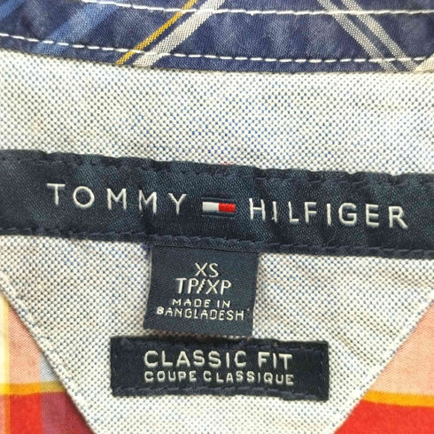 トミーヒルフィガー TOMMY HILFIGER ロゴ刺繍 チェック柄 ボタンダウン L/S シャツ メンズ import:XS