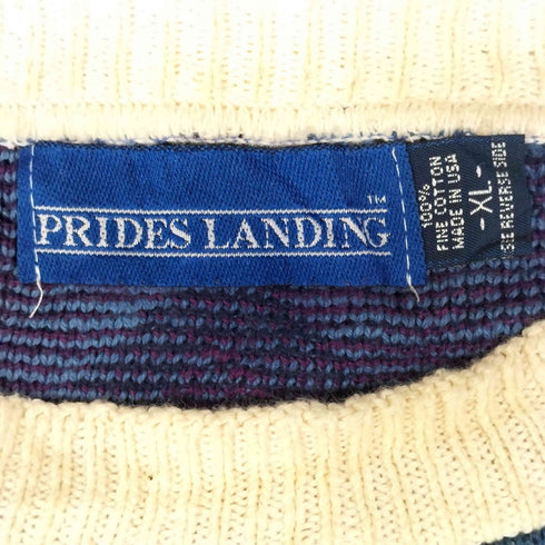 PRIDES LANDING USA製 ネイティブ柄 プルオーバー コットンニット メンズ import:XL
