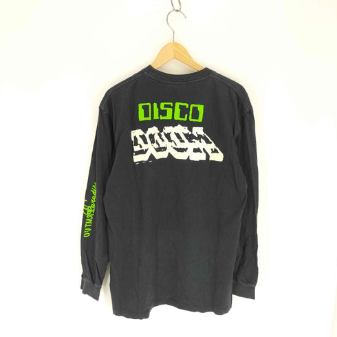 パラダイス PARADISE DISCO 地球 ヤシの木 デジタル デザイン 両面プリント L/S クルーネック Tシャツ メンズ JPN:L
