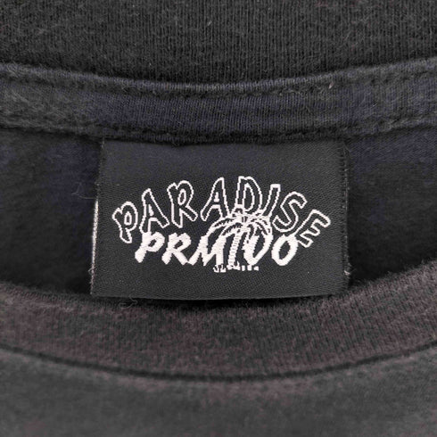 パラダイス PARADISE DISCO 地球 ヤシの木 デジタル デザイン 両面プリント L/S クルーネック Tシャツ メンズ JPN:L