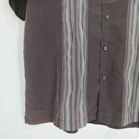 ジョンヘンリー JOHN HENRY SILK TOUCH グラデーション ライン レーヨン混 S/S シャツ メンズ import:XL