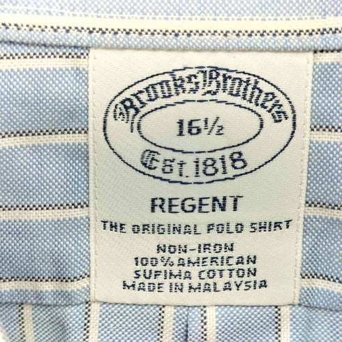 ブルックスブラザーズ BROOKS BROTHERS AMERICAN SUPIMA COTTON ストライプ柄 S/S ボタンダウン シャツ メンズ 16 1/2