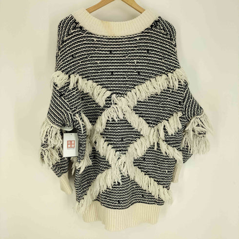 ザラ ZARA フリンジ ジャガード セーター ニット レディース import:M