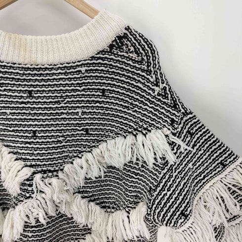 ザラ ZARA フリンジ ジャガード セーター ニット レディース import:M