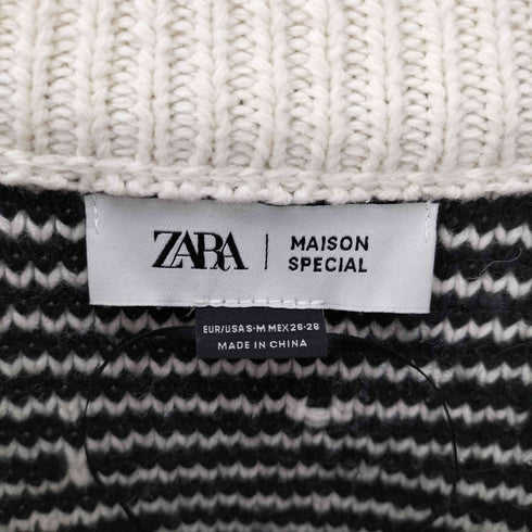 ザラ ZARA フリンジ ジャガード セーター ニット レディース import:M