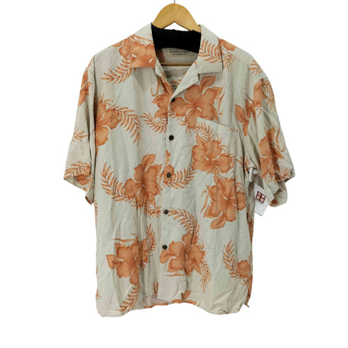 ISLAND REPUBLIC シルク100% S/S 花柄アロハシャツ メンズ import:L