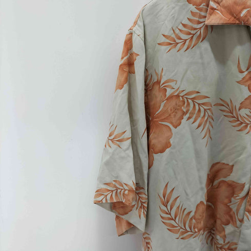 ISLAND REPUBLIC シルク100% S/S 花柄アロハシャツ メンズ import:L