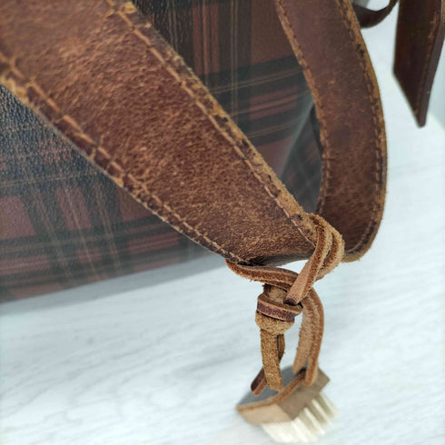ポロラルフローレン POLO RALPH LAUREN レザーチェックトートバッグ メンズ