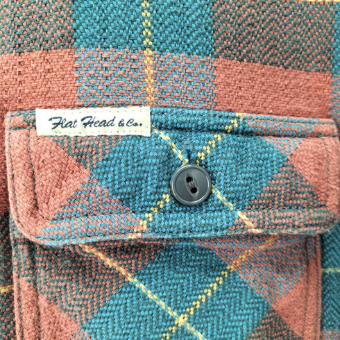 ザフラットヘッド the flat head ブロックチェック L/Sネルシャツ メンズ JPN:S