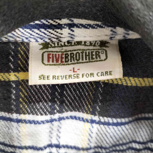 ファイブブラザー FIVE BROTHER フラップポケット L/Sフランネルシャツ メンズ import:L