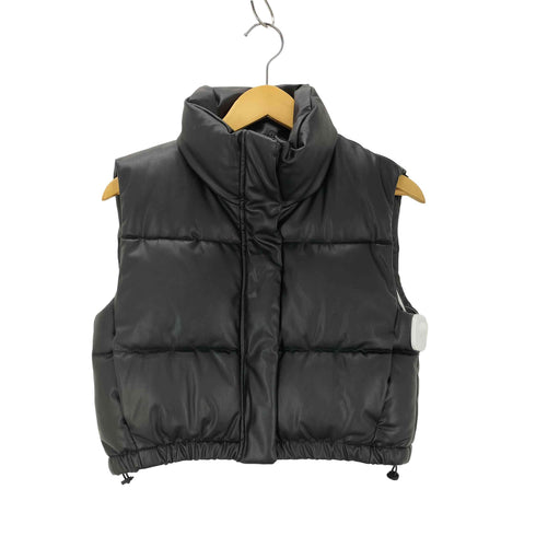 ザラ ZARA 中綿 フェイクレザーベスト レディース import:XS