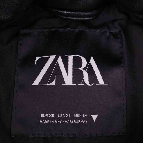 ザラ ZARA 中綿 フェイクレザーベスト レディース import:XS