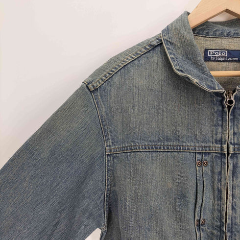 ポロバイラルフローレン Polo by RALPH LAUREN 2nd Type DEPARTMENT OF THE AIR FORCE アメリカ空軍 ワッペン ジップアップ デニム ジャケット Lampoジップ メンズ LL