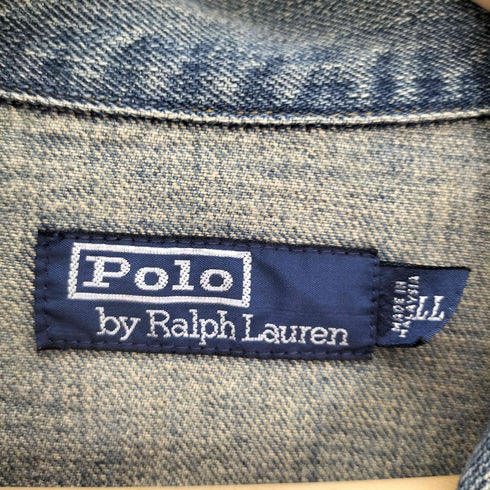 ポロバイラルフローレン Polo by RALPH LAUREN 2nd Type DEPARTMENT OF THE AIR FORCE アメリカ空軍 ワッペン ジップアップ デニム ジャケット Lampoジップ メンズ LL