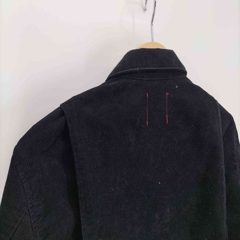 STIFF WALDES ベル型 ジップ レザー エルボーパッチ パイピング コーズ コーデュロイ ジップアップ スポーツ ジャケット メンズ JPN:M