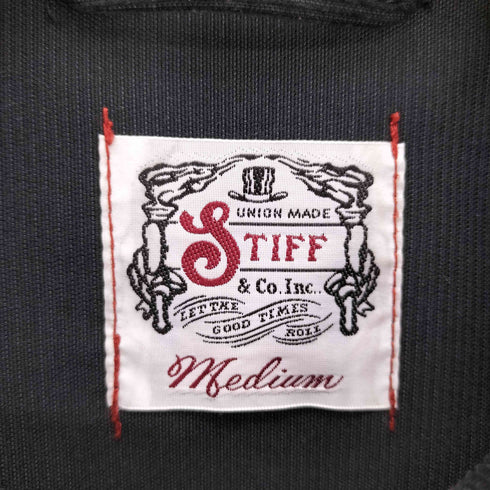STIFF WALDES ベル型 ジップ レザー エルボーパッチ パイピング コーズ コーデュロイ ジップアップ スポーツ ジャケット メンズ JPN:M