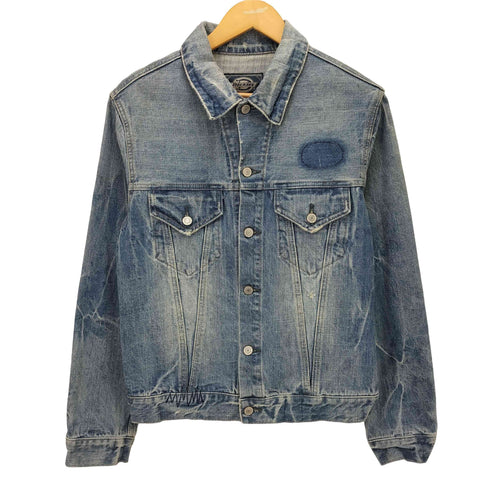 ディッキーズ Dickies ヴィンテージ カスタム ウォッシュド 加工 トラッカー デニムジャケット メンズ import:L