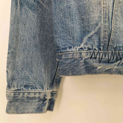 ディッキーズ Dickies ヴィンテージ カスタム ウォッシュド 加工 トラッカー デニムジャケット メンズ import:L