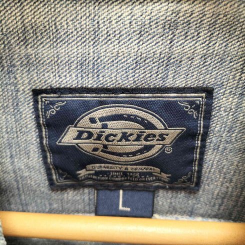 ディッキーズ Dickies ヴィンテージ カスタム ウォッシュド 加工 トラッカー デニムジャケット メンズ import:L