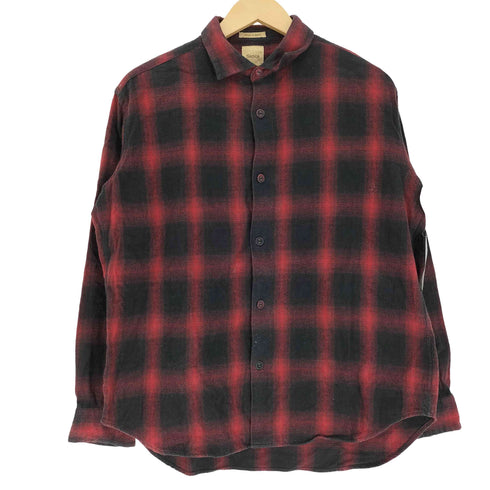 サンカ Sanca 赤黒 オンブレチェック L/S フランネル シャツ メンズ JPN:2