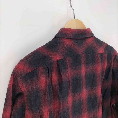 サンカ Sanca 赤黒 オンブレチェック L/S フランネル シャツ メンズ JPN:2