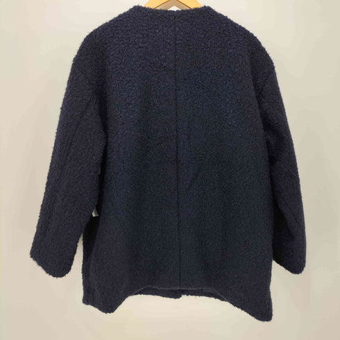 コカ coca プードルボア金釦ノーカラーコート 金ボタン レディース