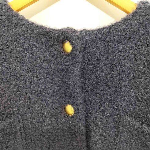 コカ coca プードルボア金釦ノーカラーコート 金ボタン レディース