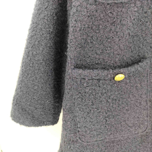 コカ coca プードルボア金釦ノーカラーコート 金ボタン レディース