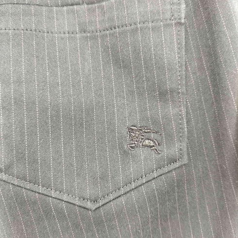 バーバリーロンドン BURBERRY LONDON フロントポケット ストライプ ノータック フレア スラックスパンツ レディース 150A