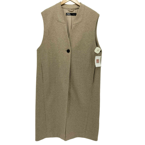 ザラ ZARA 2023AW ロングソフトベスト レディース import:M