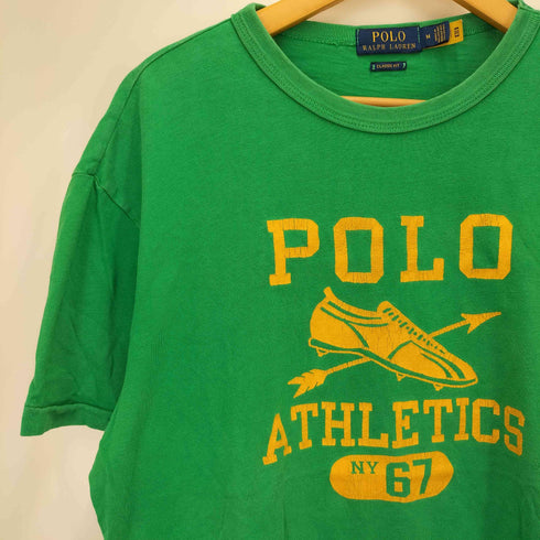 ポロラルフローレン POLO RALPH LAUREN CLASSIC FIT POLO ATHLETICS アロー カレッジ クラック プリント クルーネック Tシャツ レディース import:M