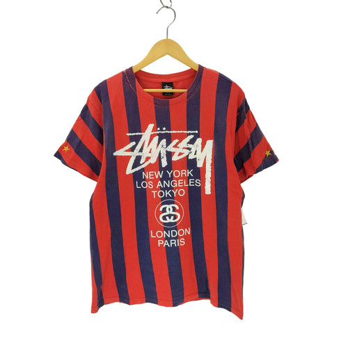 ステューシー Stussy Striped WT S/S TEE ワールドツアーストライププリントTシャツ メンズ JPN:M