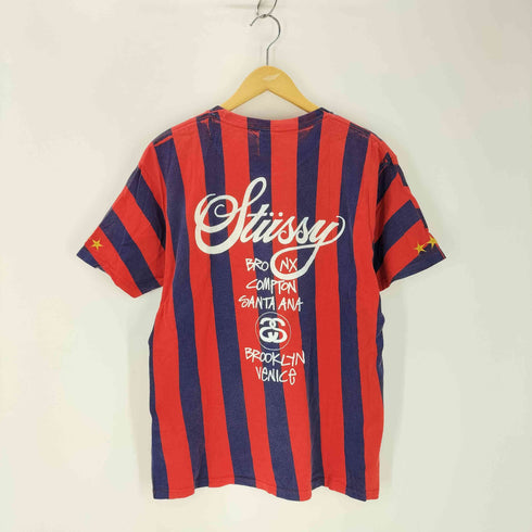 ステューシー Stussy Striped WT S/S TEE ワールドツアーストライププリントTシャツ メンズ JPN:M