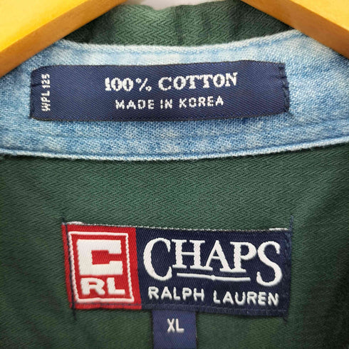 チャップスラルフローレン CHAPS RALPH LAUREN コットン ワンポイント刺繍 B.D L/S シャツ メンズ import:XL