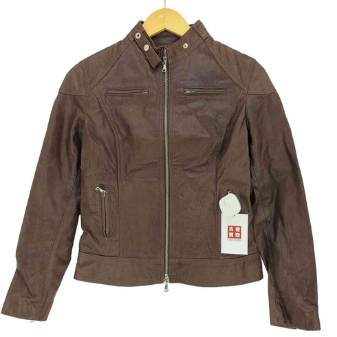 ベラペレ VERA PELLE イタリア製 本革 シングルライダース ダブルジップ レディース import:M