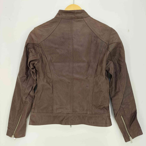 ベラペレ VERA PELLE イタリア製 本革 シングルライダース ダブルジップ レディース import:M