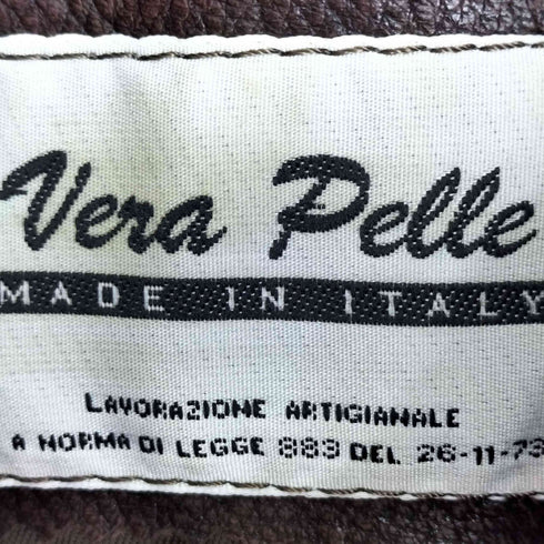 ベラペレ VERA PELLE イタリア製 本革 シングルライダース ダブルジップ レディース import:M