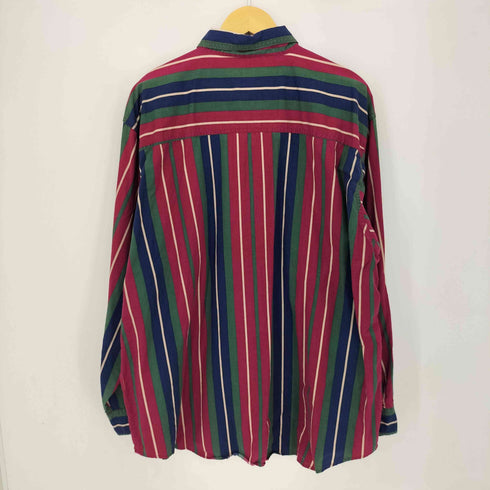 ベーシックエディションズ BASIC EDITIONS 90S コットン マルチストライプ B.D L/S シャツ メンズ import:XL