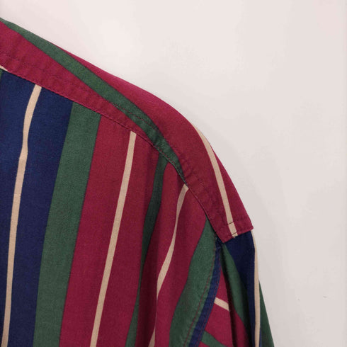 ベーシックエディションズ BASIC EDITIONS 90S コットン マルチストライプ B.D L/S シャツ メンズ import:XL