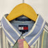 トミーヒルフィガー TOMMY HILFIGER コットン ワンポイント刺繍 マルチストライプ B.D L/S シャツ メンズ import:M