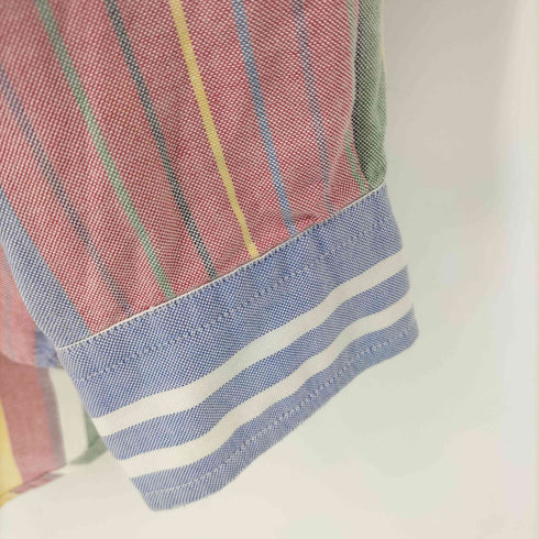 トミーヒルフィガー TOMMY HILFIGER コットン ワンポイント刺繍 マルチストライプ B.D L/S シャツ メンズ import:M