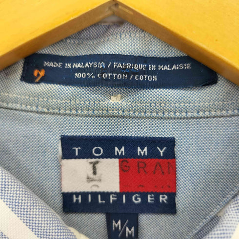 トミーヒルフィガー TOMMY HILFIGER コットン ワンポイント刺繍 マルチストライプ B.D L/S シャツ メンズ import:M
