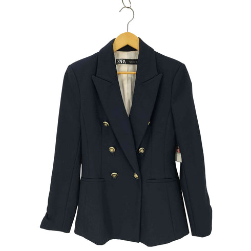 ザラ ZARA TAILORED DOUBLE BREASTED BLAZER ダブルブレスト 金ボタン ブレザー レディース import:S