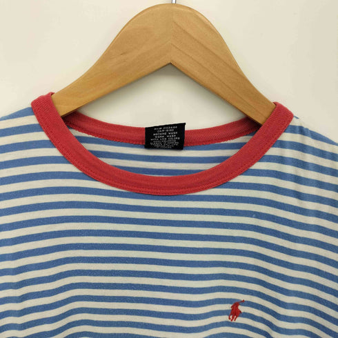 ポロバイラルフローレン Polo by RALPH LAUREN ポニー刺繍 ボーダー リンガー Tシャツ レディース import:M
