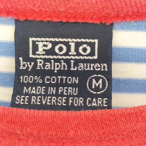 ポロバイラルフローレン Polo by RALPH LAUREN ポニー刺繍 ボーダー リンガー Tシャツ レディース import:M