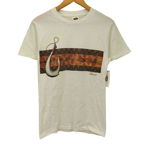 00S FRUIT OF THE LOOM HEAVY ボディ Hawaii ボーンカービング フィッシュ 壁画 プリント クルーネックTシャツ メンズ import:S