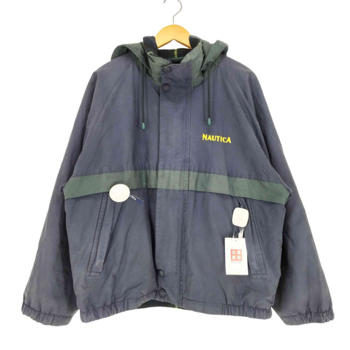 ノーティカ NAUTICA 90-00s 裏地チェックフリース リバーシブルナイロンジャケット メンズ JPN:M