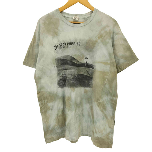 HANESボディ Connect ジャケット プリント タイダイ染 クルーネック バンド Tシャツ メンズ import:XL